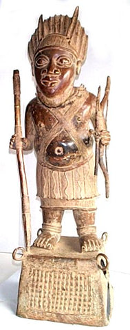 Benin Bronze Dignitary Warrior