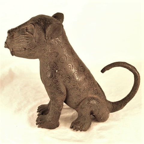Seated Benin Bronze Leopard