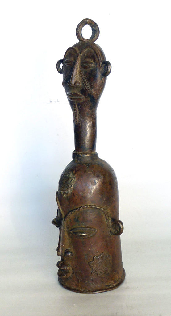 Antique African Chamba Tribal Brass Metal Cattle Cow Bell Benue River,  Nigeria