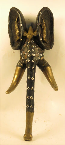 Bamileke Elephant Mask With Embeded Coins