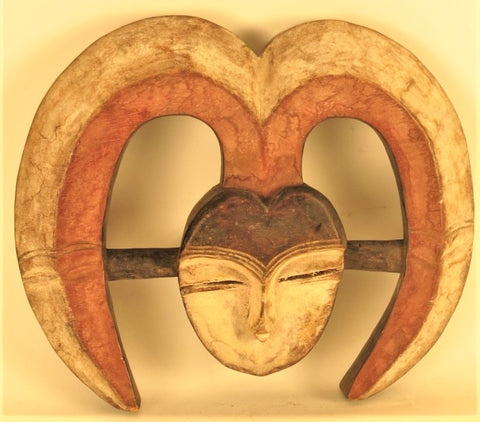 Heart Shaped Kwele Mask of the Forest Spirit Ekuk