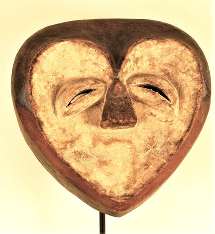 Mysterious Heart Shaped  Kwele Mask