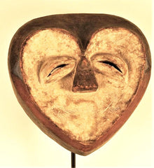 Mysterious Heart Shaped  Kwele Mask