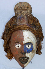 Yombe Ceremonial Mask with Blue Patch