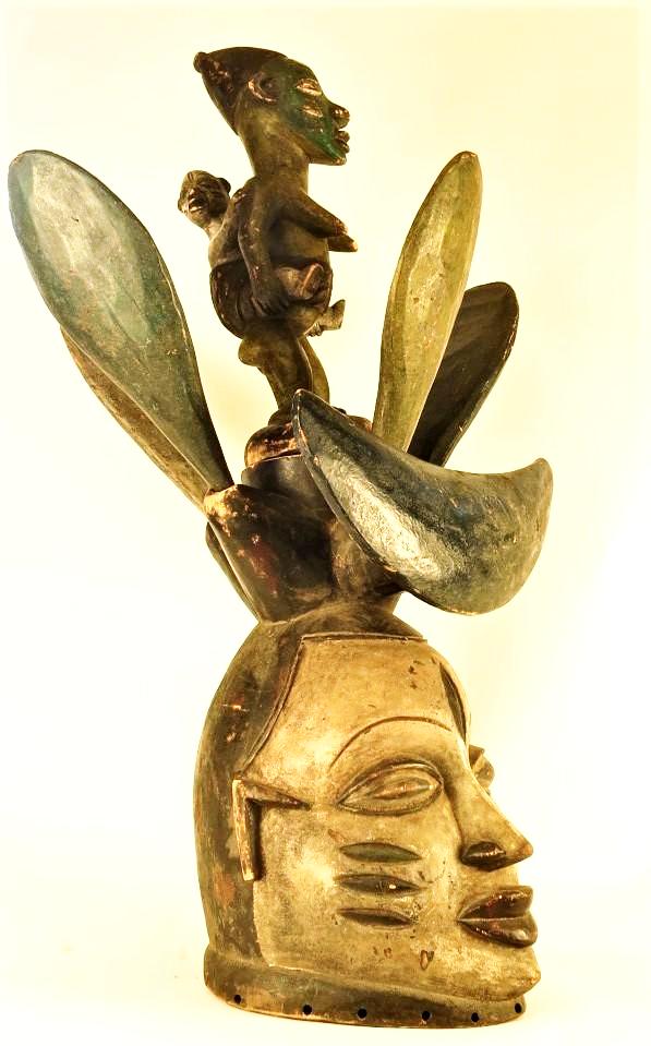 Rare Yoruba Mask with 4 Removable