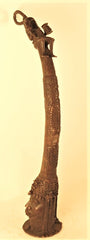 Benin Bronze Head with a Courtier
